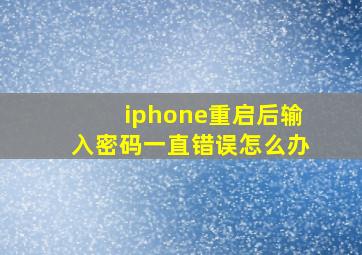 iphone重启后输入密码一直错误怎么办