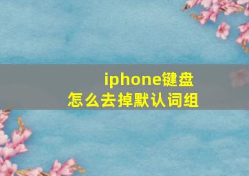 iphone键盘怎么去掉默认词组