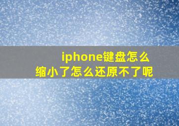 iphone键盘怎么缩小了怎么还原不了呢