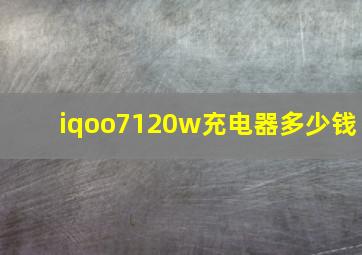 iqoo7120w充电器多少钱