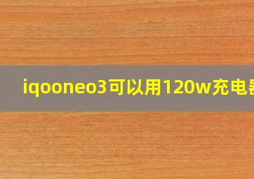 iqooneo3可以用120w充电器吗