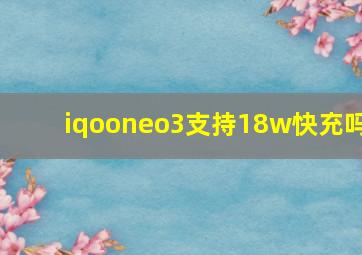 iqooneo3支持18w快充吗