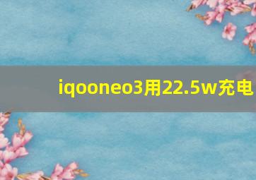 iqooneo3用22.5w充电