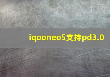 iqooneo5支持pd3.0