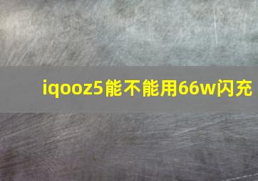 iqooz5能不能用66w闪充