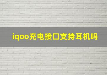 iqoo充电接口支持耳机吗