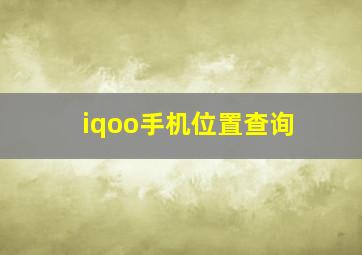 iqoo手机位置查询