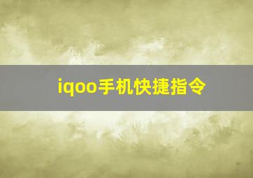 iqoo手机快捷指令