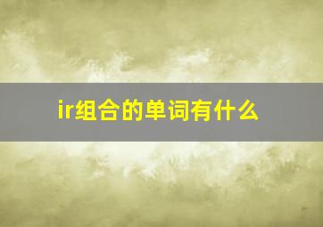 ir组合的单词有什么