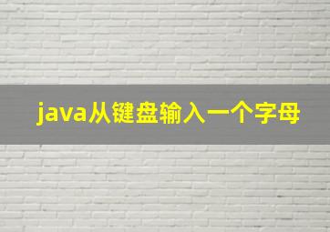 java从键盘输入一个字母