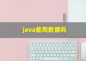 java能爬数据吗