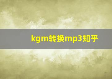 kgm转换mp3知乎