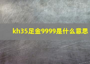 kh35足金9999是什么意思