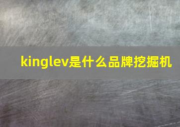 kinglev是什么品牌挖掘机