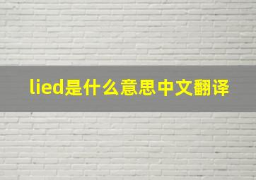 lied是什么意思中文翻译