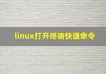 linux打开终端快捷命令