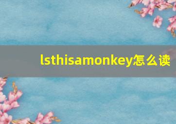 lsthisamonkey怎么读