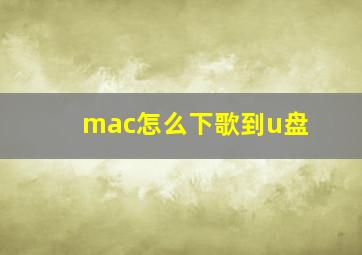 mac怎么下歌到u盘