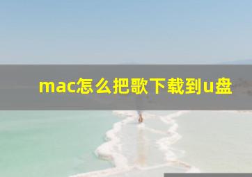 mac怎么把歌下载到u盘