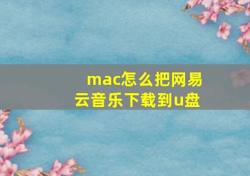 mac怎么把网易云音乐下载到u盘