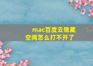 mac百度云隐藏空间怎么打不开了