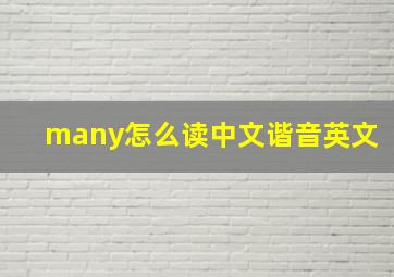 many怎么读中文谐音英文