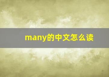 many的中文怎么读