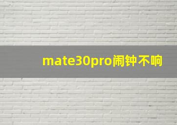 mate30pro闹钟不响