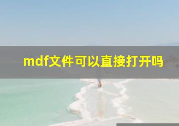 mdf文件可以直接打开吗