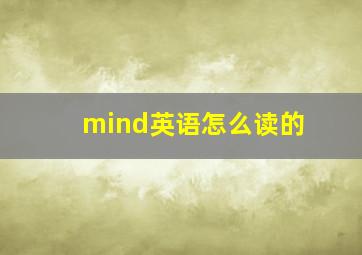 mind英语怎么读的