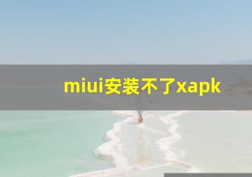 miui安装不了xapk