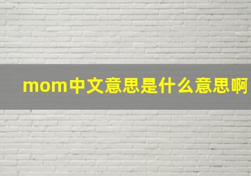 mom中文意思是什么意思啊