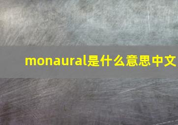 monaural是什么意思中文