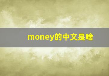 money的中文是啥