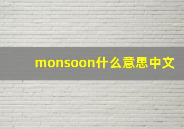 monsoon什么意思中文