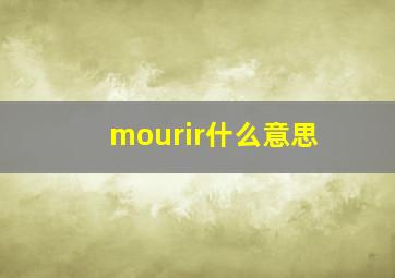 mourir什么意思