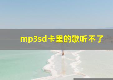 mp3sd卡里的歌听不了