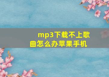 mp3下载不上歌曲怎么办苹果手机