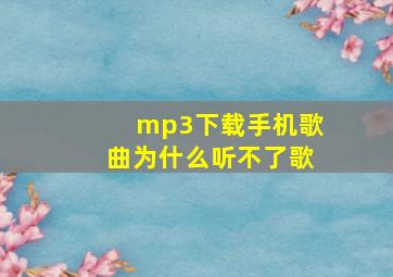 mp3下载手机歌曲为什么听不了歌