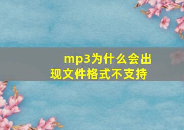 mp3为什么会出现文件格式不支持