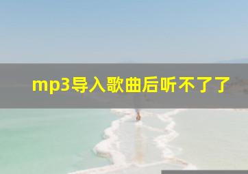 mp3导入歌曲后听不了了