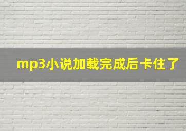 mp3小说加载完成后卡住了