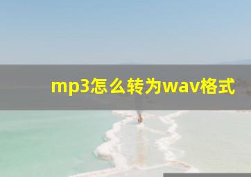 mp3怎么转为wav格式