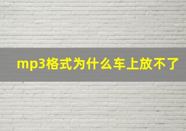 mp3格式为什么车上放不了