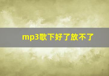 mp3歌下好了放不了