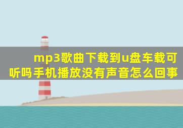 mp3歌曲下载到u盘车载可听吗手机播放没有声音怎么回事