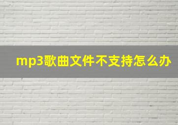 mp3歌曲文件不支持怎么办