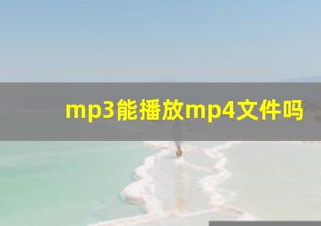 mp3能播放mp4文件吗