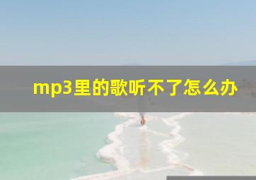 mp3里的歌听不了怎么办