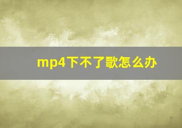 mp4下不了歌怎么办